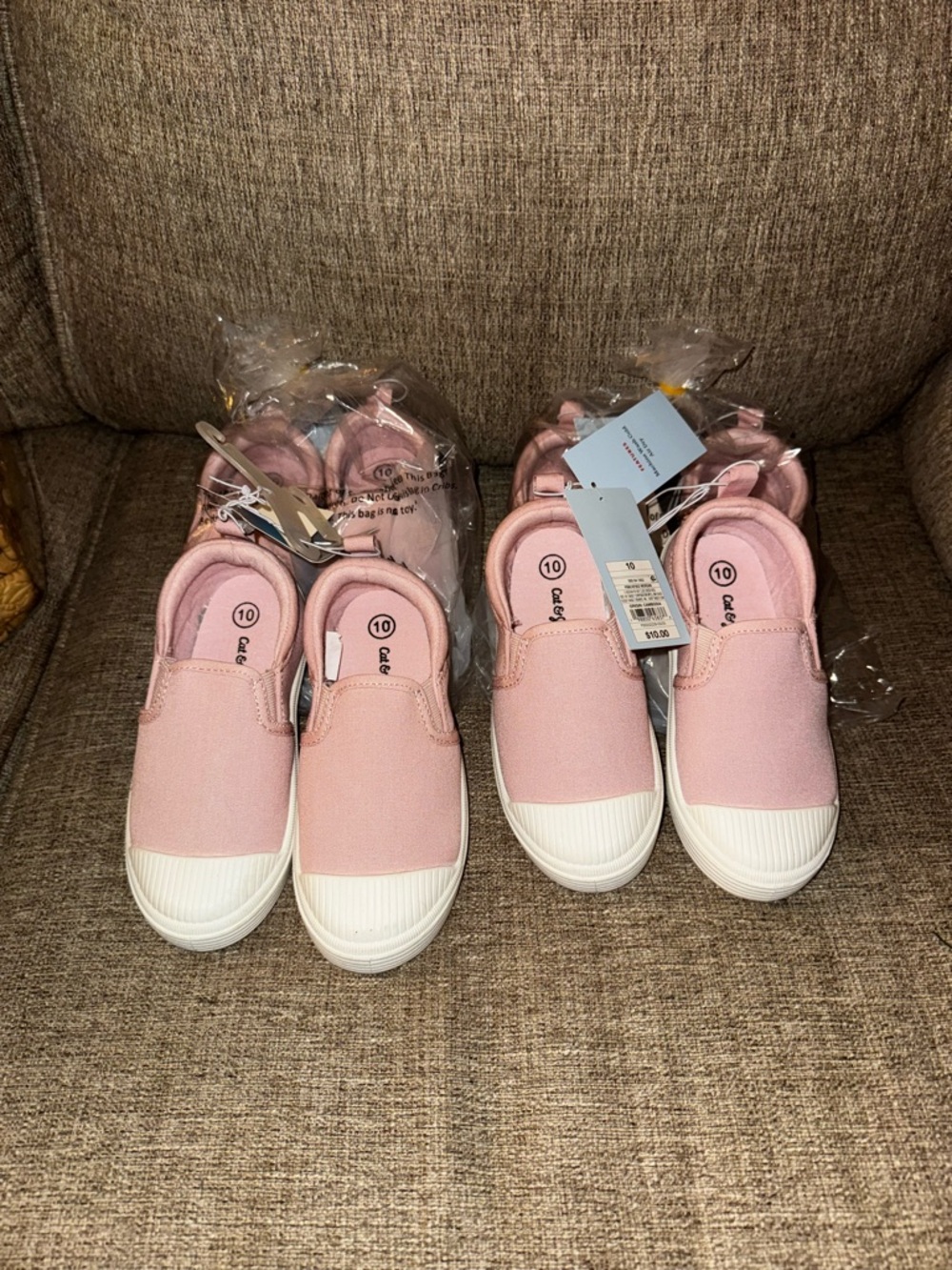Cat & Jack Light Pink Slip-On Canvas Kids Sneakers